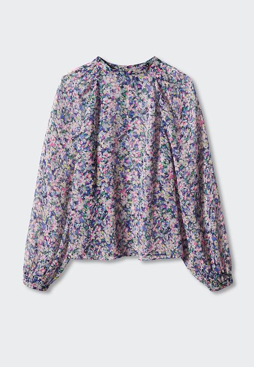 MANGO - Blouse flor - blue