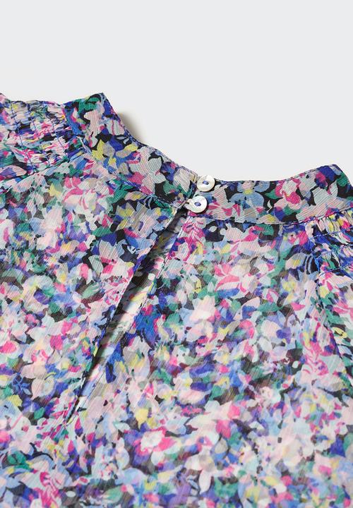 MANGO - Blouse flor - blue