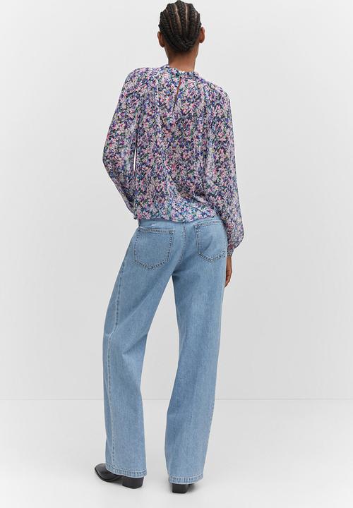MANGO - Blouse flor - blue