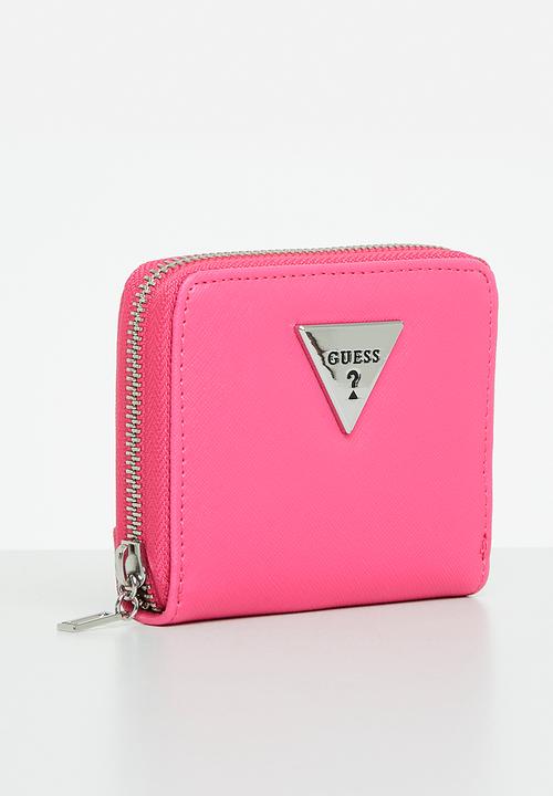 GUESS - Lathan slg small zip round - fuchsia