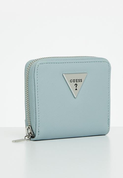 GUESS - Lathan slg small zip round - blue