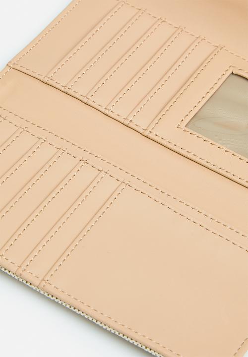 GUESS - Gelber slg slim clutch - canvas 