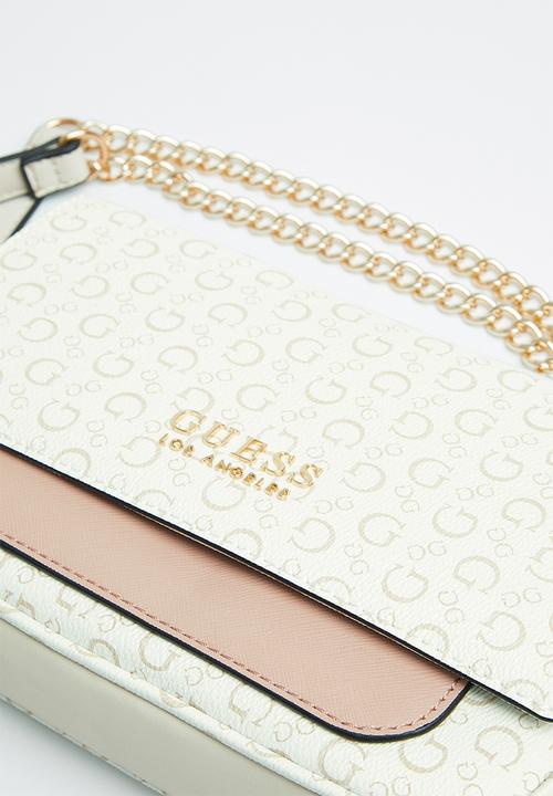 GUESS - Gelber mini crossbody flap - white multi