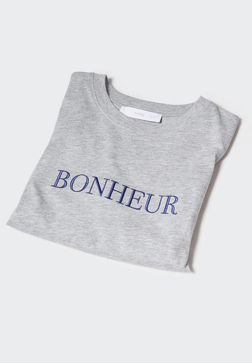 MANGO - T-shirt iris-h - light pastel grey