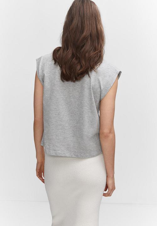 MANGO - T-shirt iris-h - light pastel grey