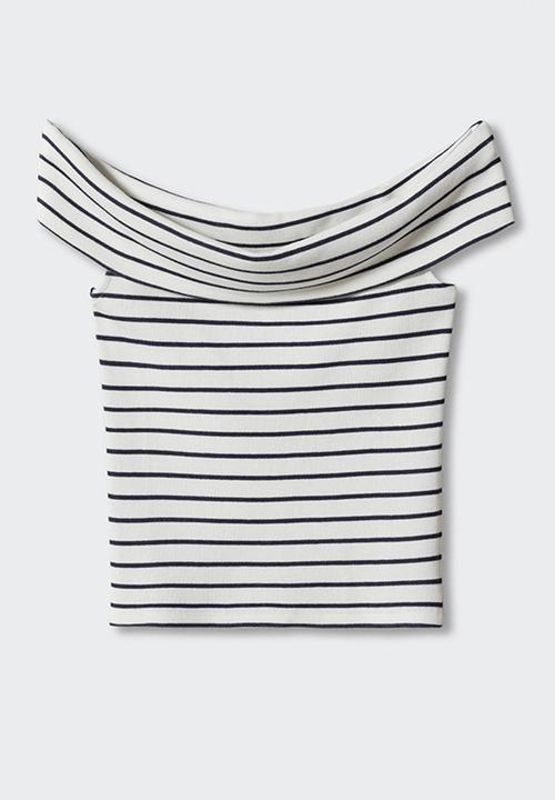 MANGO - T-shirt berta-h - off white