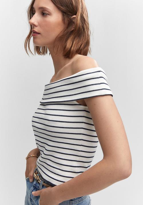 MANGO - T-shirt berta-h - off white