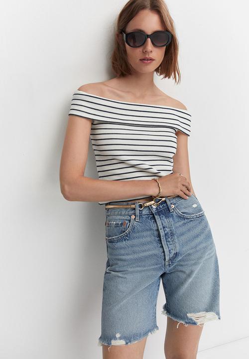 MANGO - T-shirt berta-h - off white