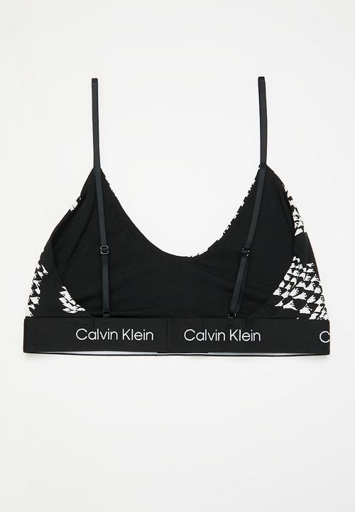 Calvin Klein - Unlined bralette - snake print/black