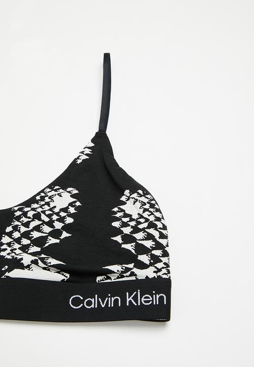 Calvin Klein - Unlined bralette - snake print/black