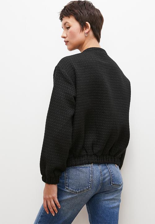 edit - Tweed bomber - black