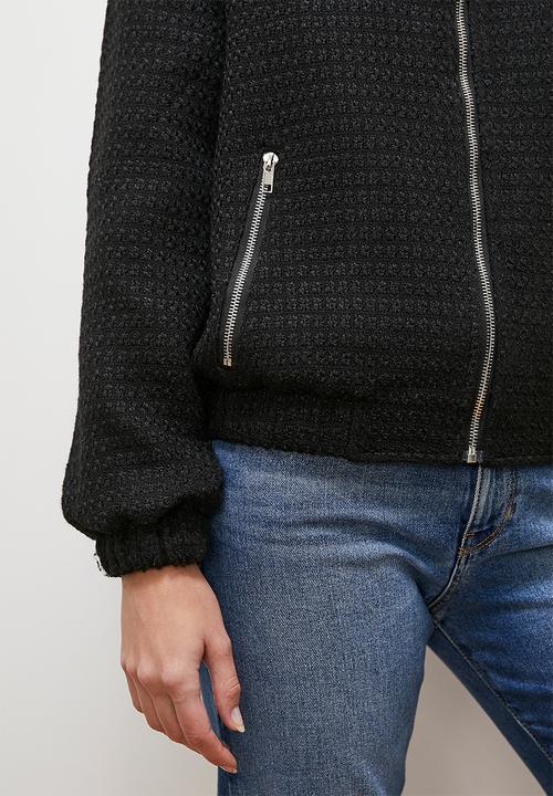 edit - Tweed bomber - black