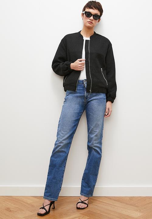 edit - Tweed bomber - black