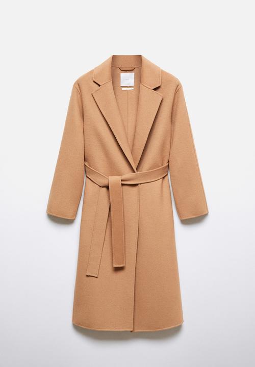 MANGO - Coat batin - medium brown