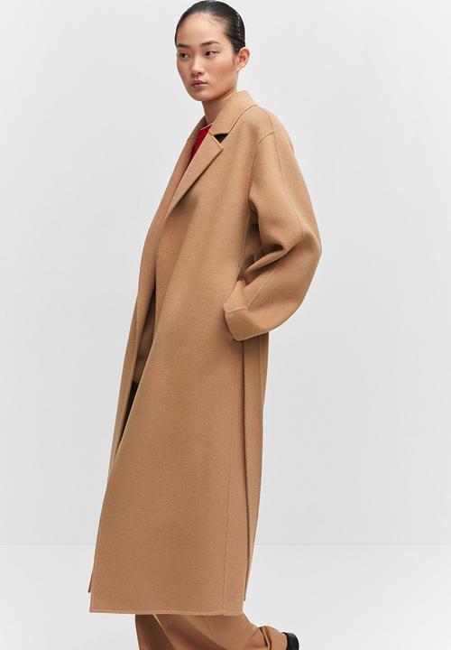 MANGO - Coat batin - medium brown