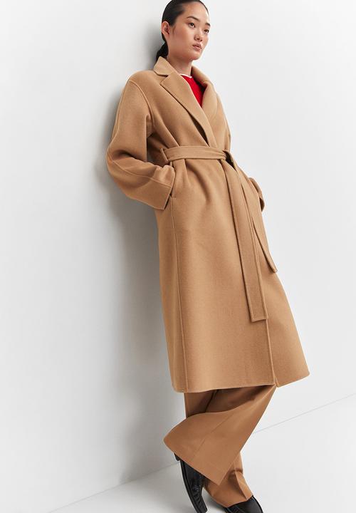 MANGO - Coat batin - medium brown