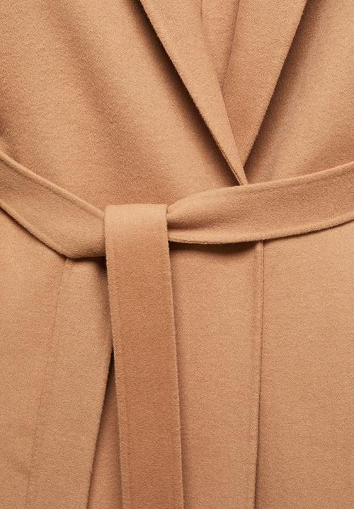 MANGO - Coat batin - medium brown