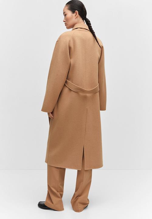 MANGO - Coat batin - medium brown
