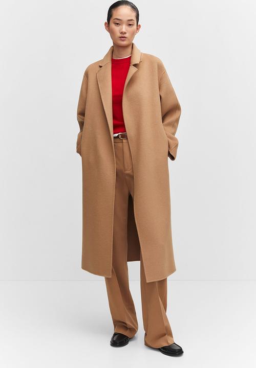 MANGO - Coat batin - medium brown