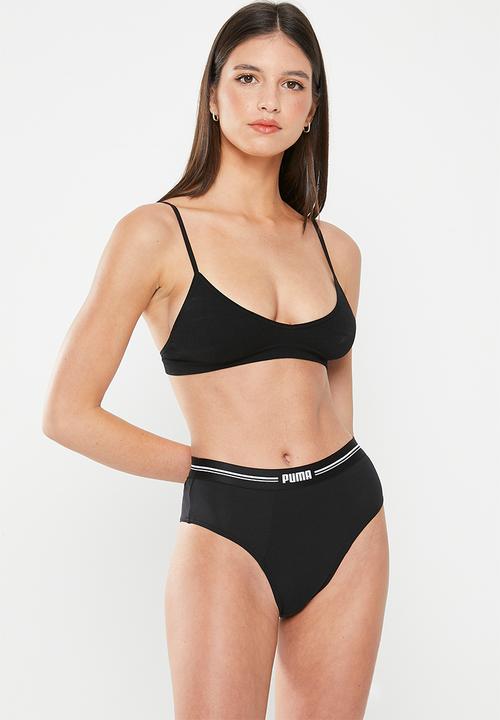 PUMA - Puma women high-rise brief 2 pack hang - black