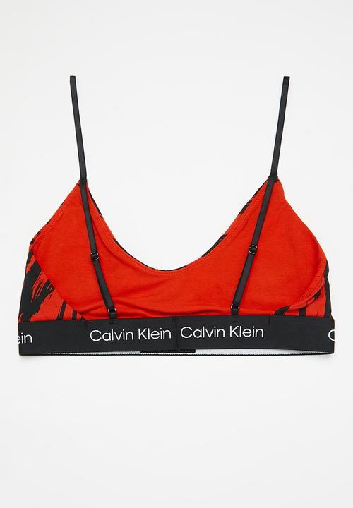Calvin Klein - Unlined bralette - red & black