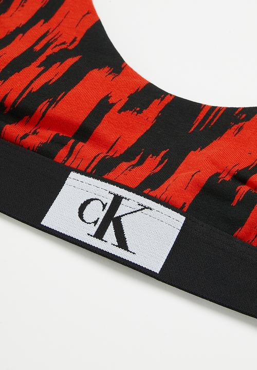 Calvin Klein - Unlined bralette - red & black