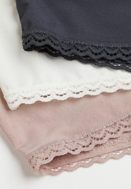 H&M - 3-Pack hipster briefs - dark grey/powder pink 