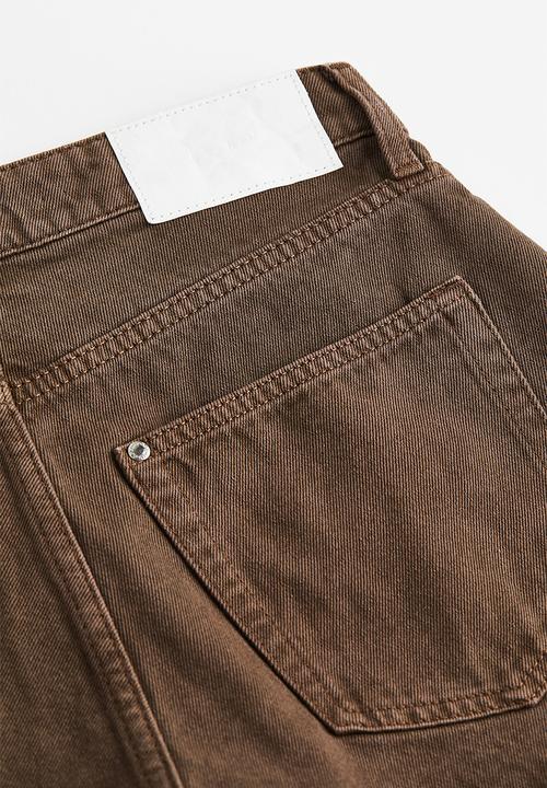 H&M - Curvy fit denim shorts - brown