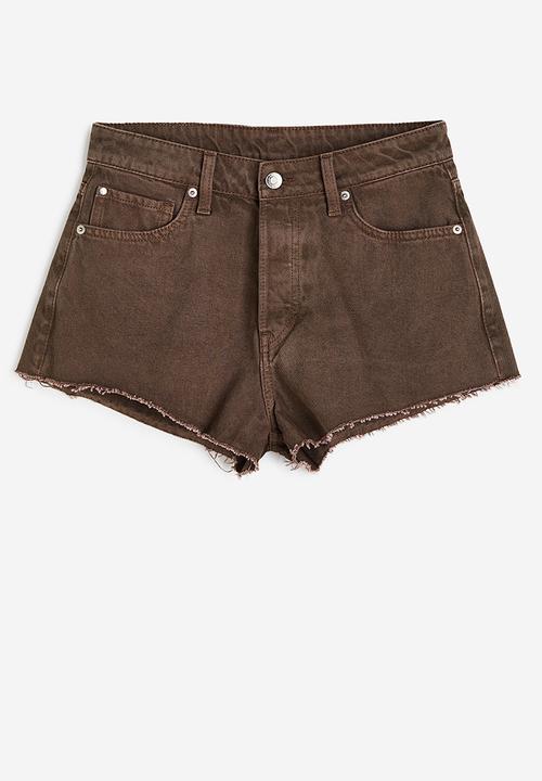H&M - Curvy fit denim shorts - brown