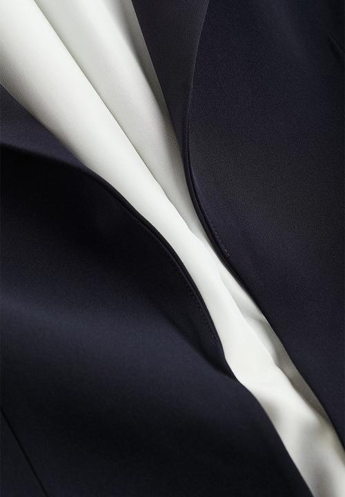 H&M - Gathered-sleeve jacket - navy blue 