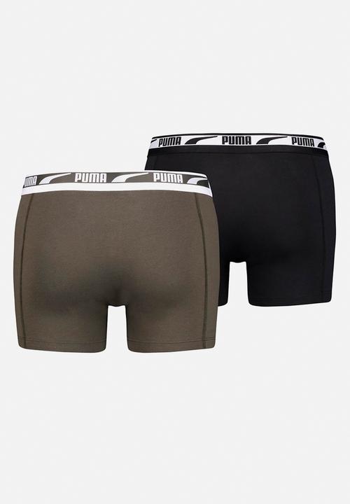 PUMA - Multi logo boxer 2 pack - grey & black