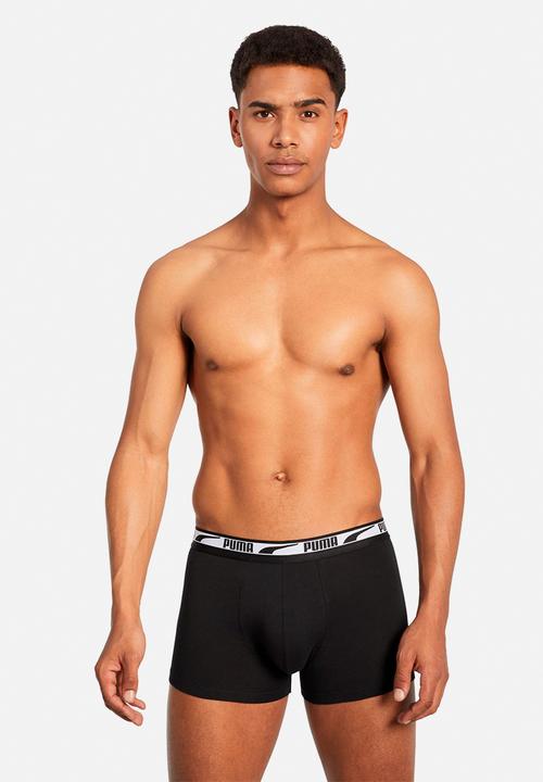 PUMA - Multi logo boxer 2 pack - grey & black