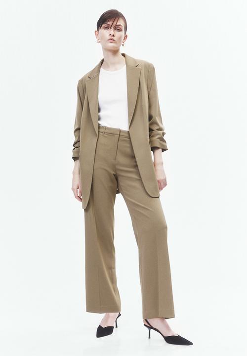 H&M - Gathered-sleeve jacket - dark beige