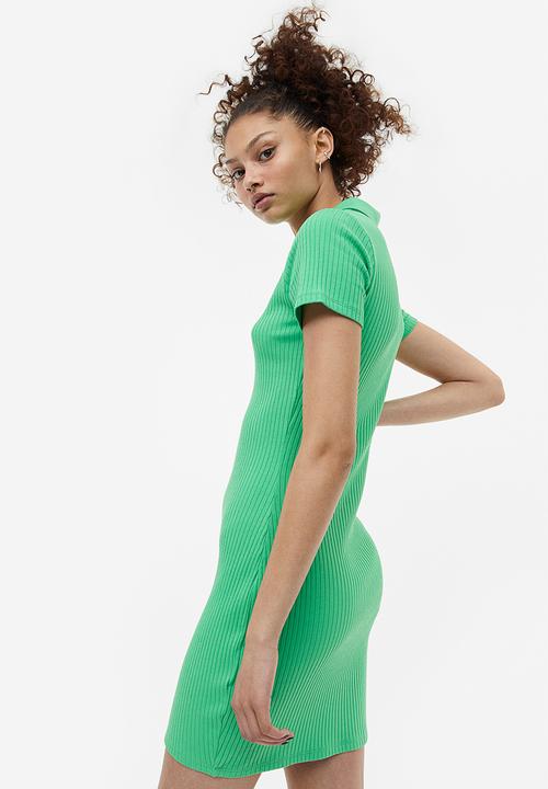 H&M - Collared jersey dress - bright green
