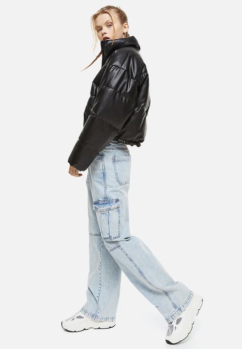 H&M - 90s baggy high cargo jeans - light denim blue 