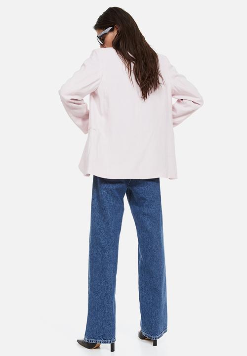 H&M - Double-breasted blazer - light pink 