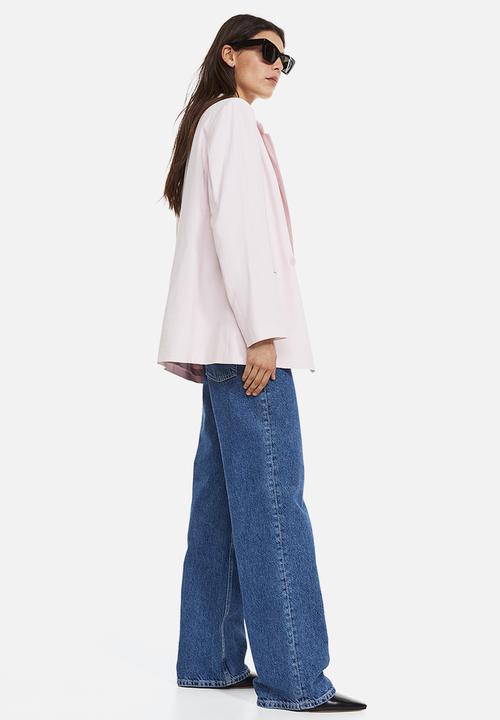 H&M - Double-breasted blazer - light pink 