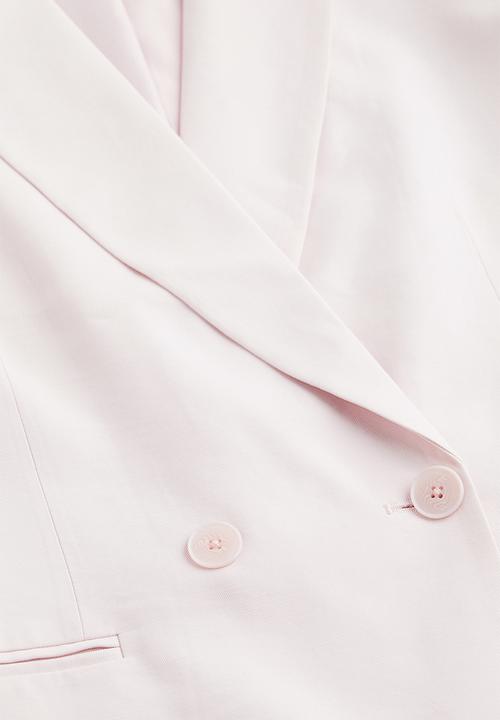 H&M - Double-breasted blazer - light pink 
