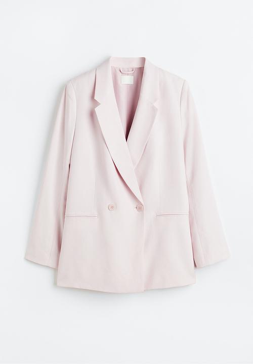 H&M - Double-breasted blazer - light pink 