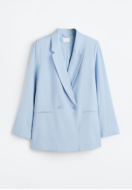 H&M - Double-breasted blazer - light blue