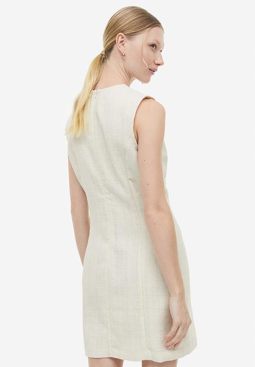 H&M - Sleeveless bouclé dress - cream