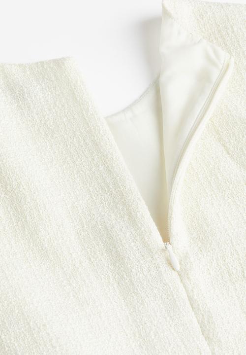 H&M - Sleeveless bouclé dress - cream