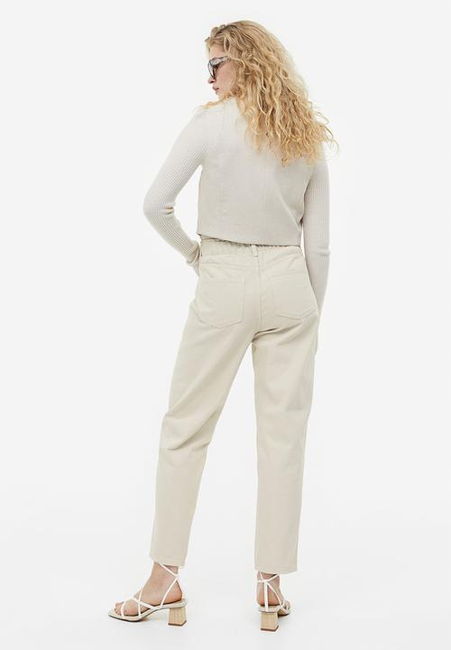 H&M - High waist twill trousers - light beige