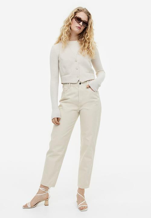 H&M - High waist twill trousers - light beige