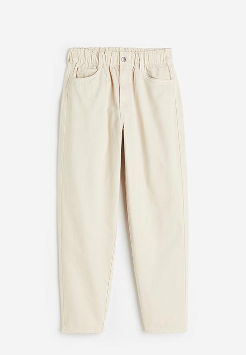 H&M - High waist twill trousers - light beige