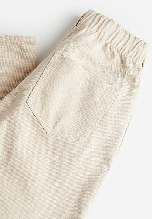 H&M - High waist twill trousers - light beige