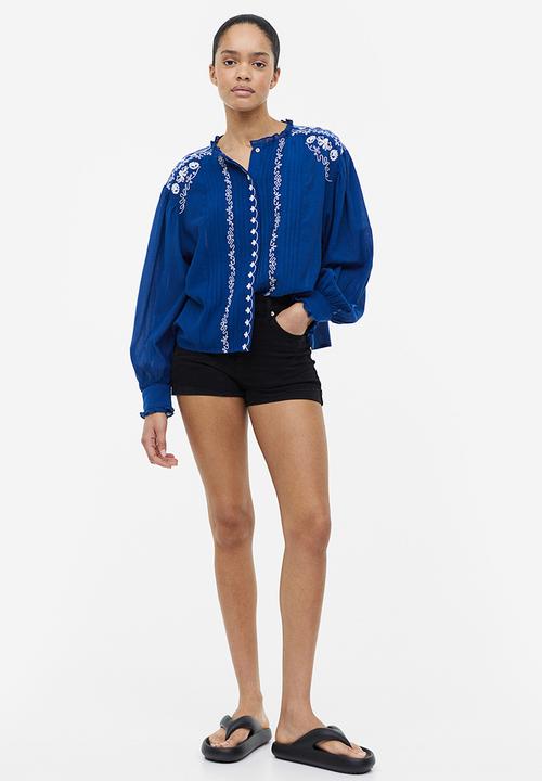 H&M - Slim regular denim shorts - nearly black