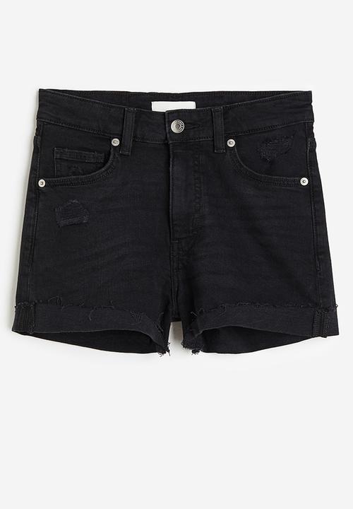 H&M - Slim regular denim shorts - nearly black