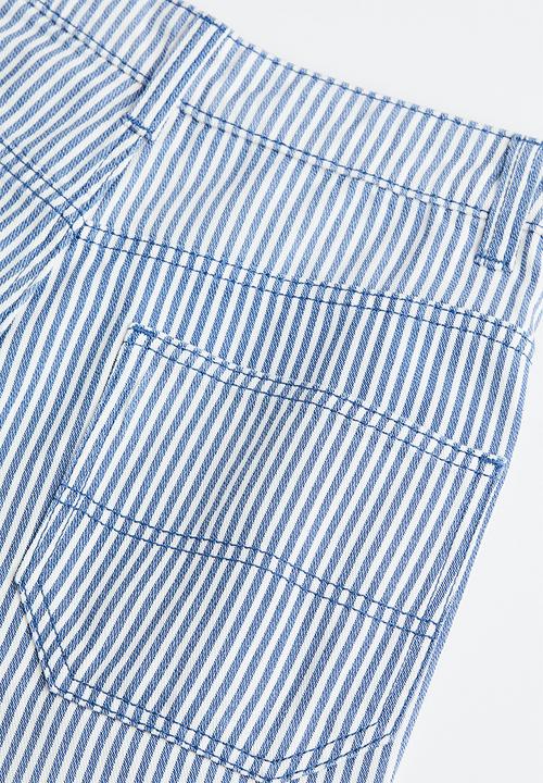 H&M - Twill cargo trousers - blue/striped