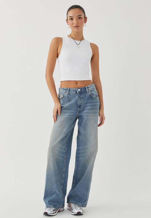 Supré  - Low rise wide jean - dirty blue 